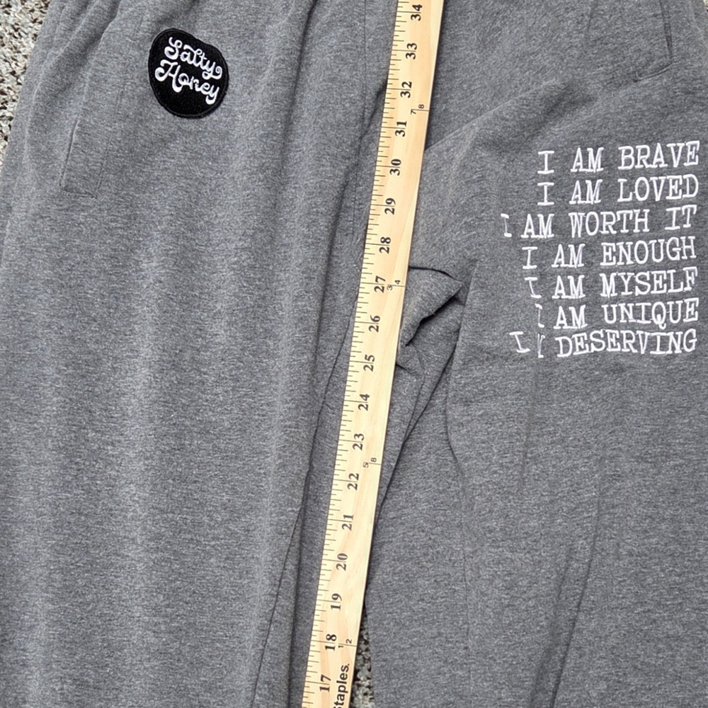 Salty‎ Honey inspirational Gray Joggers Comfy Cozy Women XXL - Picture 3 of 10